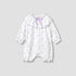 Juniors Polka Dot Print Romper with Collar and Bow Accent - Purple / 12-18 mths