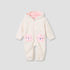 Juniors Fleece Coverall with Hood and Zip Closure - Cream / 12-18 mths