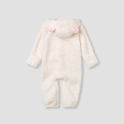 Juniors Fleece Coverall with Hood and Zip Closure