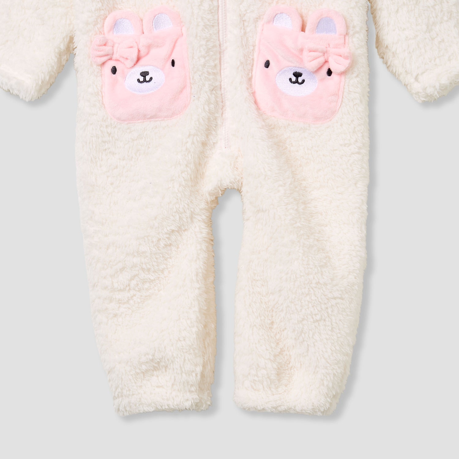Juniors Fleece Coverall with Hood and Zip Closure