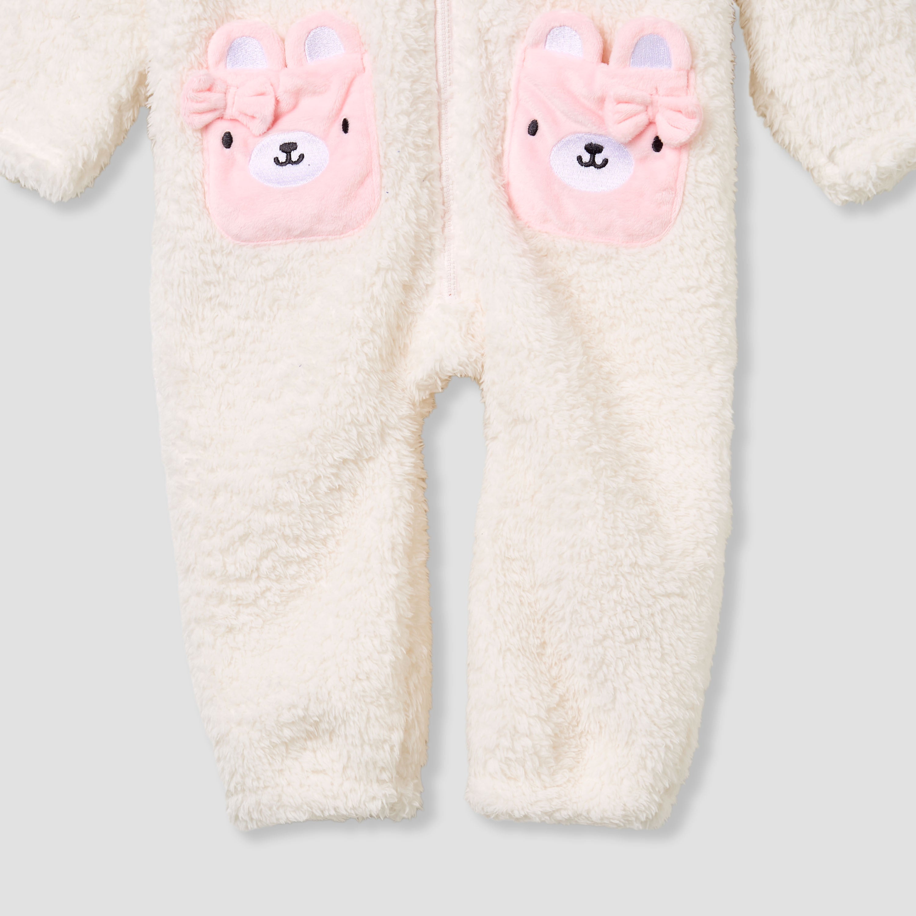Juniors Fleece Coverall with Hood and Zip Closure