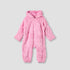 Juniors Textured Hooded Romper with Long Sleeves - Pink / 12-18 mths