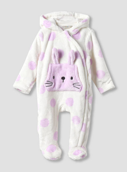 Juniors Hooded Sleepsuit with Print - Polyester - Long Sleeves-baby-girls-clothing-rompers-image-1