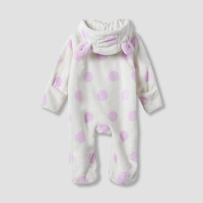 Juniors Hooded Sleepsuit with Print - Polyester - Long Sleeves