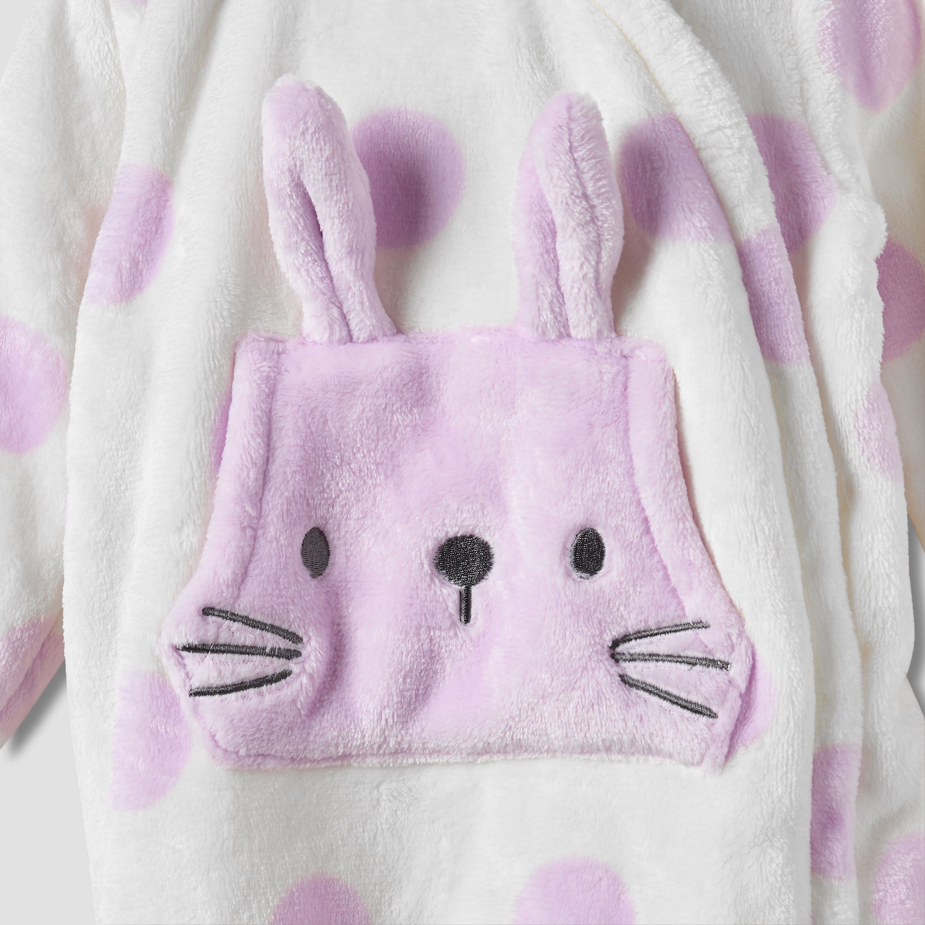 Juniors Hooded Sleepsuit with Print - Polyester - Long Sleeves
