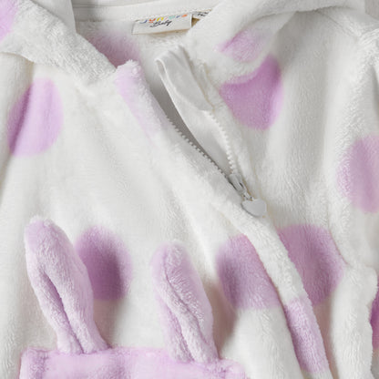 Juniors Hooded Sleepsuit with Print - Polyester - Long Sleeves