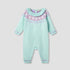 Juniors Bunny Print Romper with Long Sleeves and Ruffle - Green / 12-18 mths
