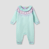 Juniors Bunny Print Romper with Long Sleeves and Ruffle-undefined-image-1
