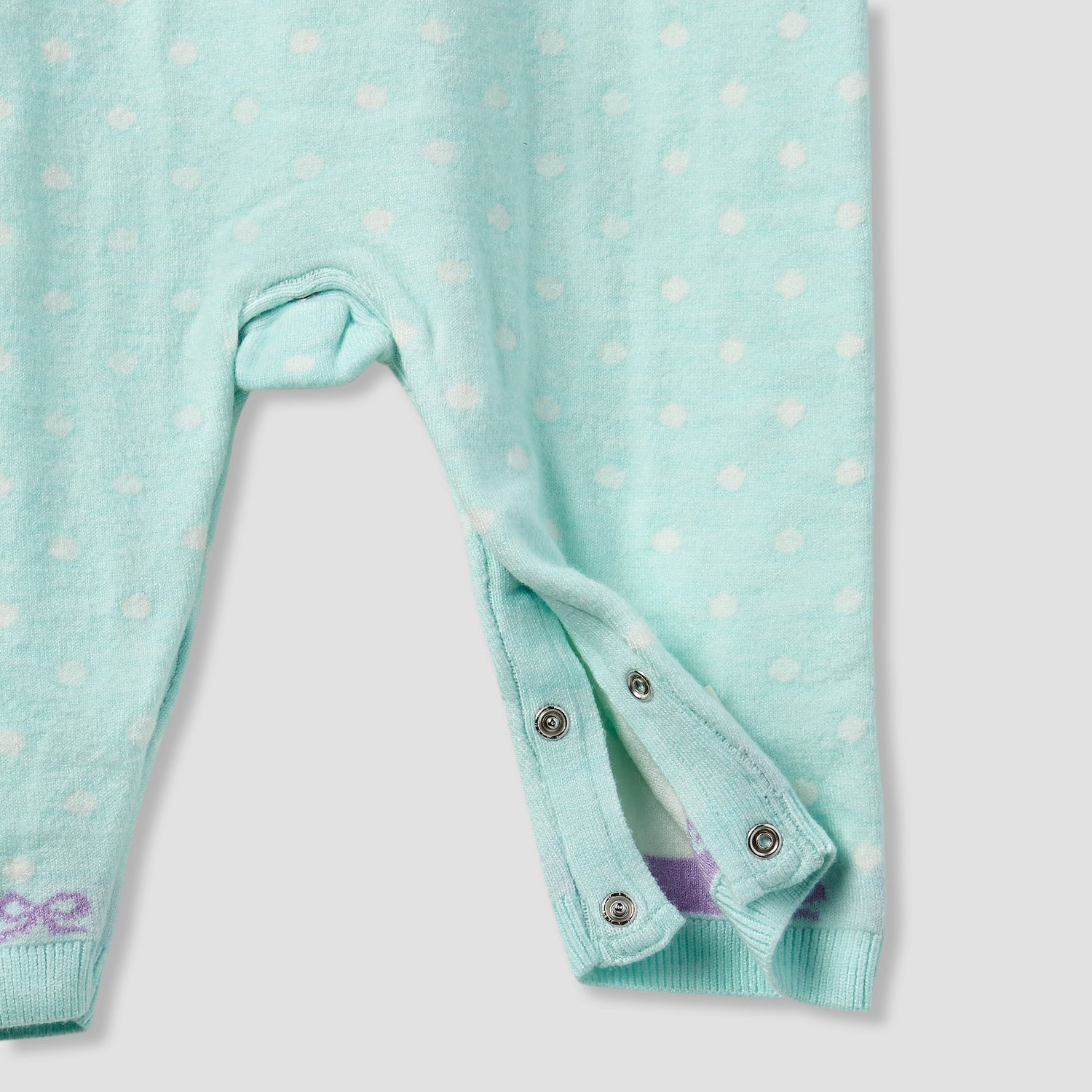 Juniors Bunny Print Romper with Long Sleeves and Ruffle