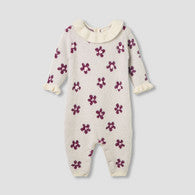Juniors Round Neck Romper with Snap Button Closure - Polyester - Long Sleeves-undefined-image-1