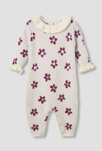 Juniors Round Neck Romper with Snap Button Closure - Polyester - Long Sleeves-undefined-image-1