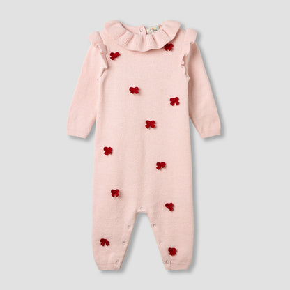Juniors Bow Accent Sleepsuit with Collar - Pink / 18-24 mths