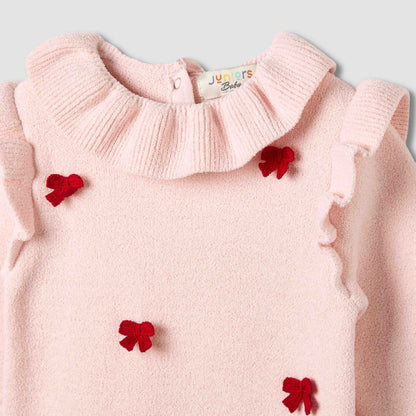 Juniors Bow Accent Sleepsuit with Collar