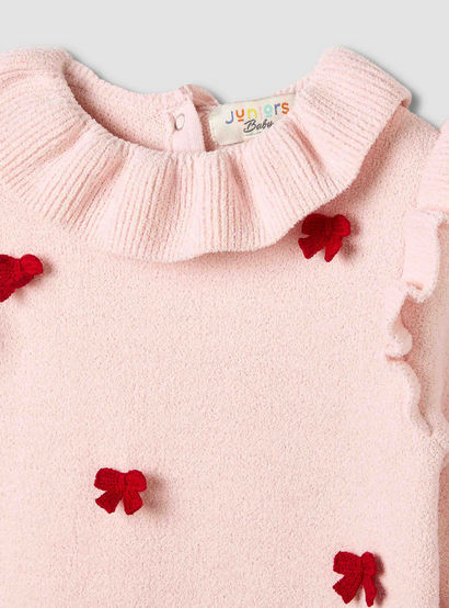 Juniors Bow Accent Sleepsuit with Collar-baby-girls-clothing-rompers-image-3