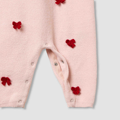 Juniors Bow Accent Sleepsuit with Collar
