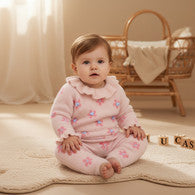 Juniors Floral Print Sleepsuit with Collar-undefined-image-1