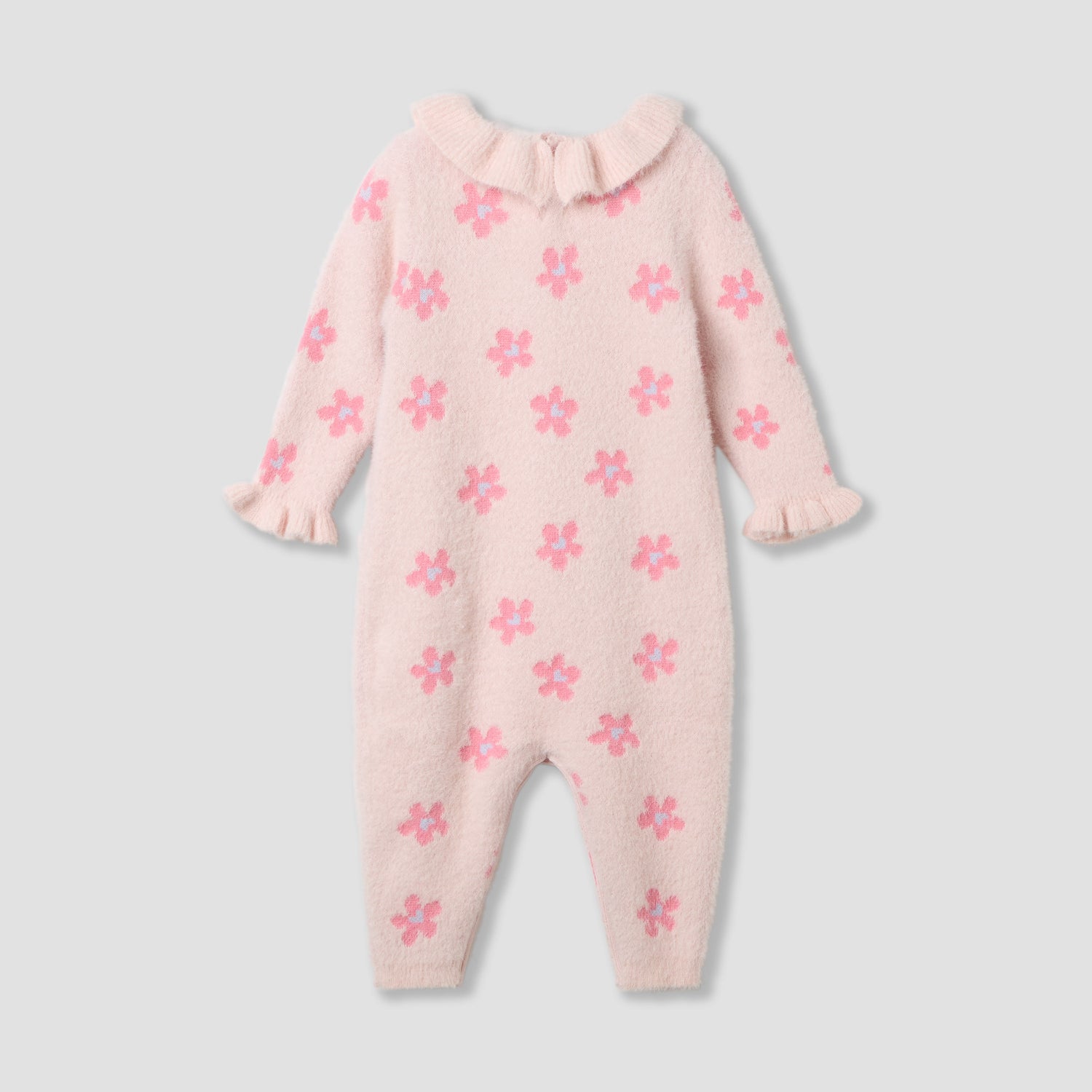 Juniors Floral Print Sleepsuit with Collar