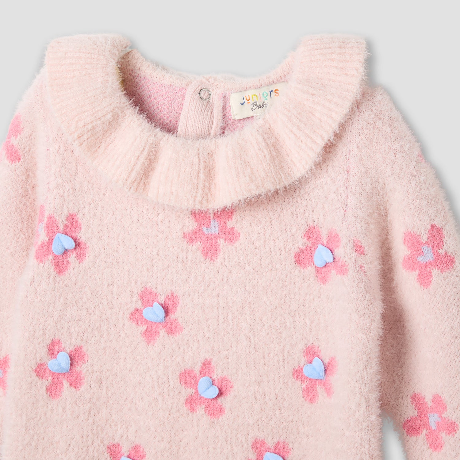 Juniors Floral Print Sleepsuit with Collar