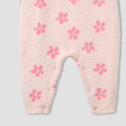 Juniors Floral Print Sleepsuit with Collar