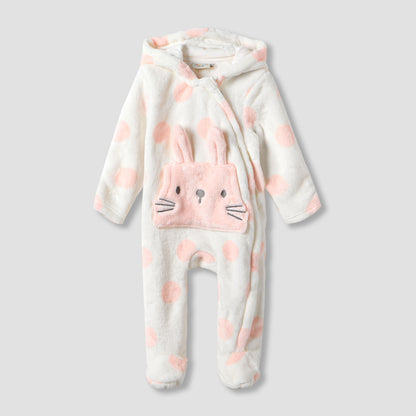 Juniors Hooded Neck Romper with Closed Feet - Long Sleeves