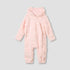 Juniors Bear Textured Hooded Rompers with Zip Closure - Pink / 12-18 mths