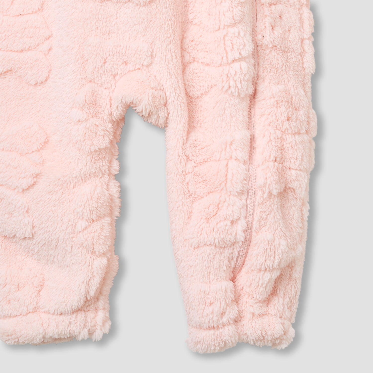 Juniors Bear Textured Hooded Rompers with Zip Closure