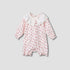 Juniors Printed Romper with Collar and Bow Accent - Pink / 12-18 mths