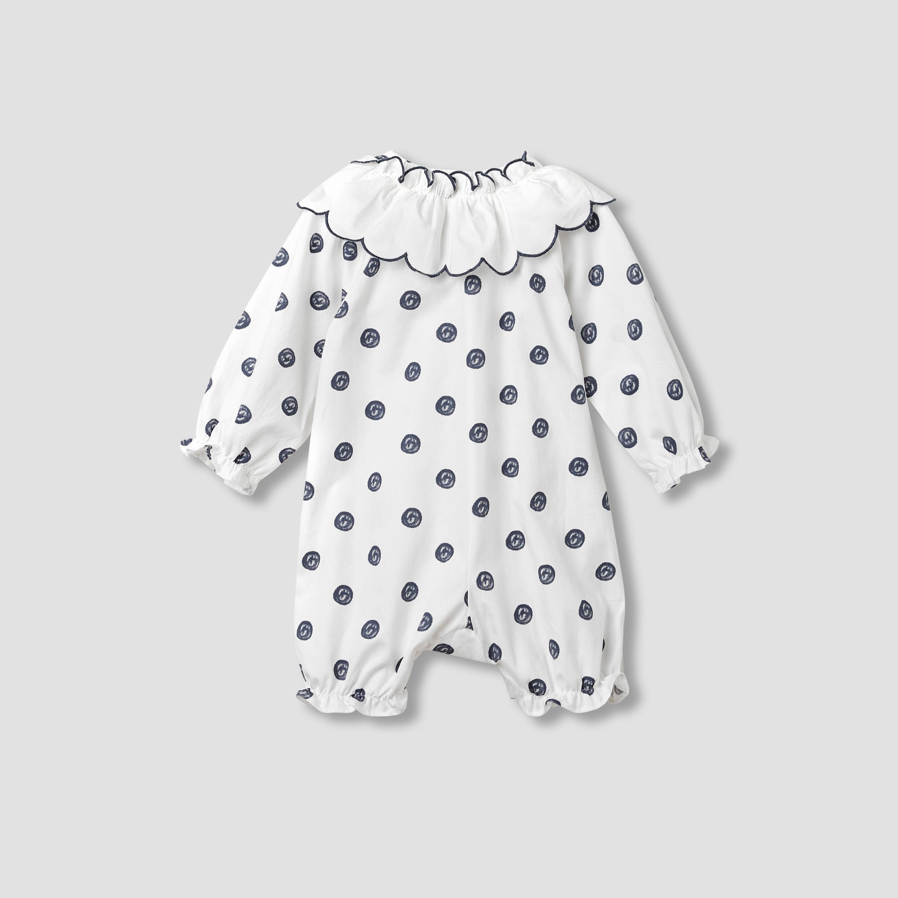 Juniors Printed Romper with Collar and Bow Accent