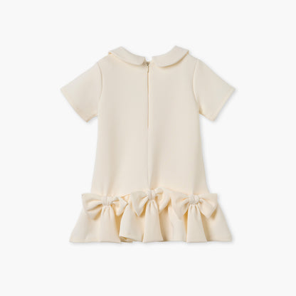 Juniors Embellished Peter Pan Collar Dress with Short Sleeves