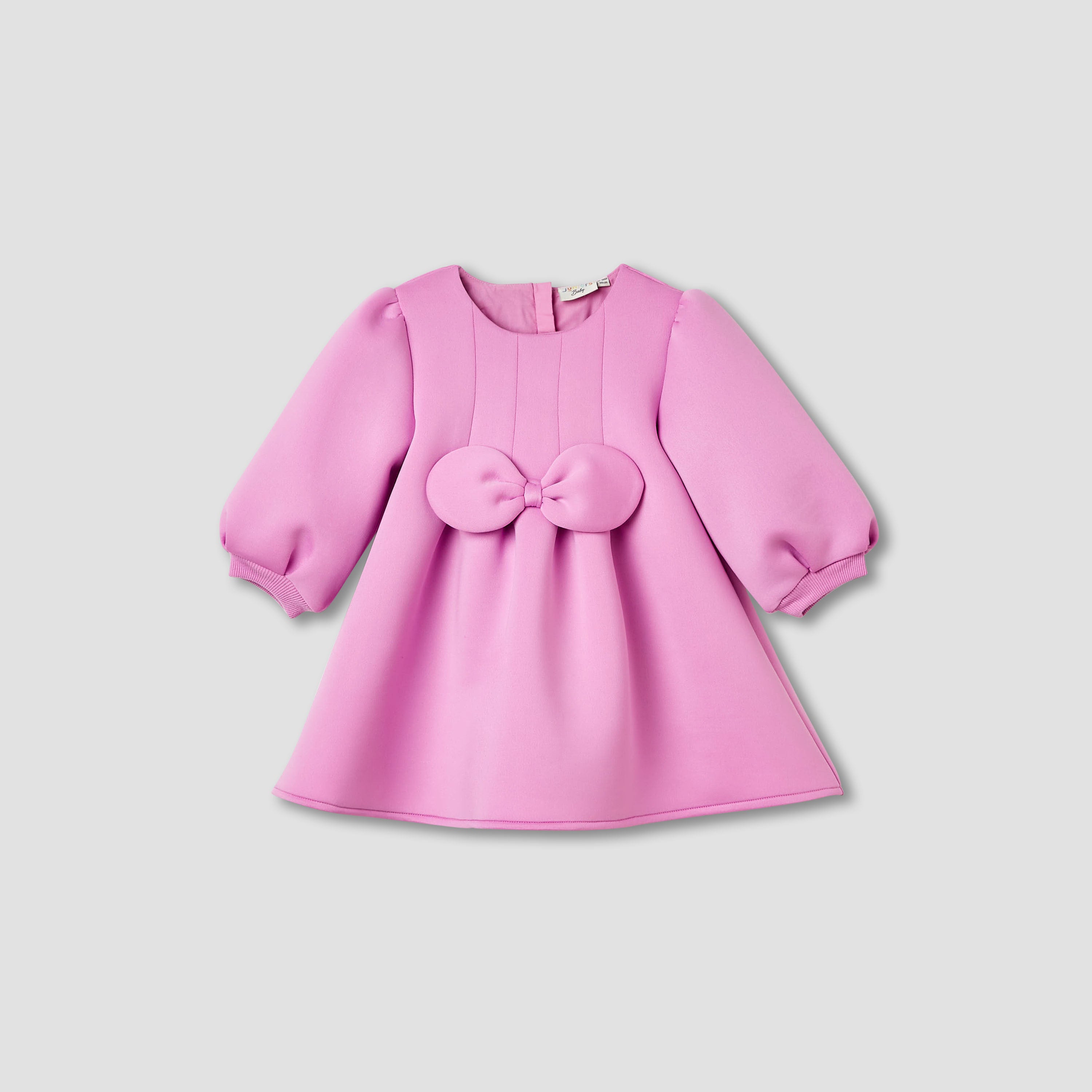 Juniors Bow Accent Dress with Long Sleeves and Stockings