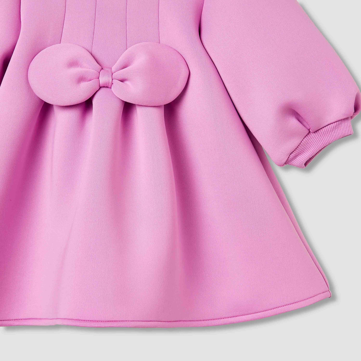 Juniors Bow Accent Dress with Long Sleeves and Stockings