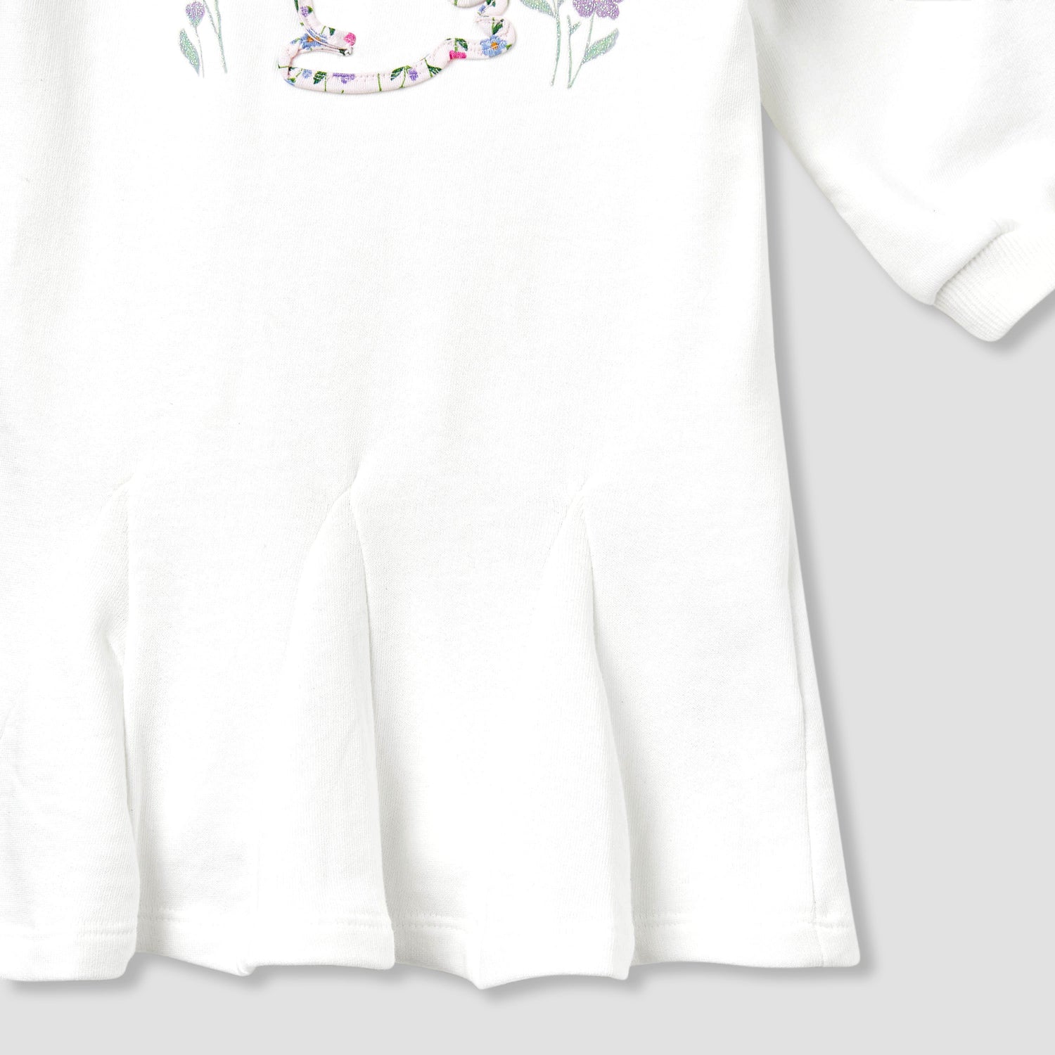 Juniors Bunny Applique Pleated Dress with Headband