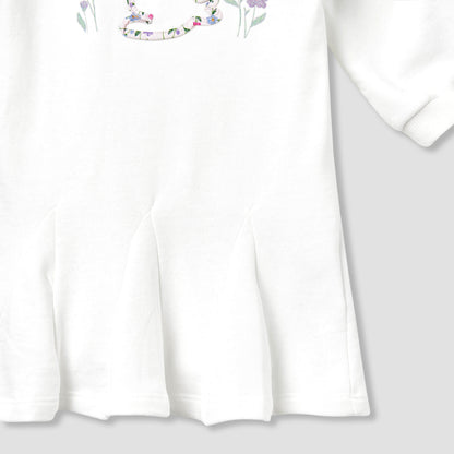 Juniors Bunny Applique Pleated Dress with Headband