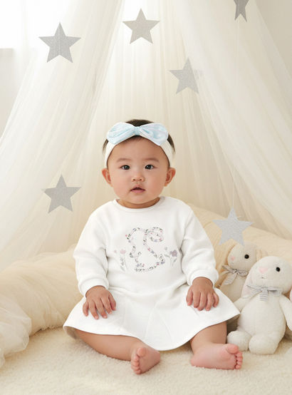 Juniors Bunny Applique Pleated Dress with Headband-baby-girls-clothing-dressesandjumpsuits-image-8