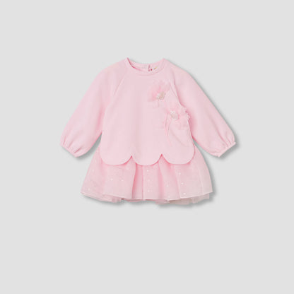 Juniors Floral Accent Sweat Dress and Hairband Set
