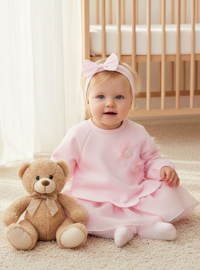 Juniors Floral Accent Sweat Dress and Hairband Set-baby-girls-clothing-dressesandjumpsuits-image-8
