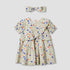 Juniors Round Neck Short Sleeves A-line Dress with Headband - Multicolour / 12-18 mths