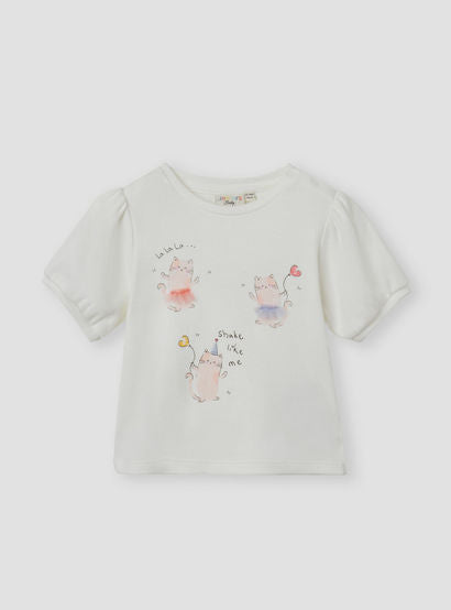 Juniors Cat Print Top with Crew Neck and Headband Set-baby-girls-clothing-setsandcoords-image-3