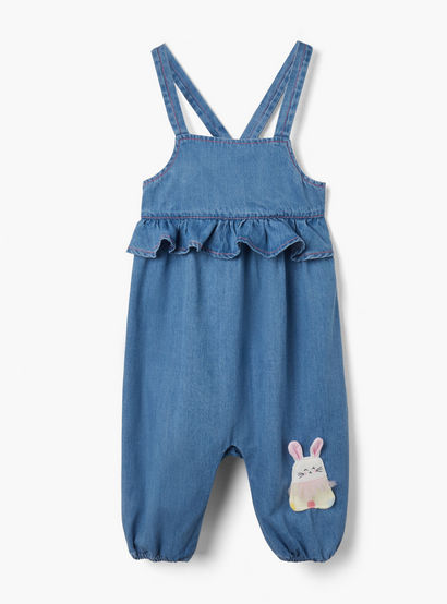 Juniors Bunny Applique Dungaree and Polka Dot Print T-shirt Set-baby-girls-clothing-setsandcoords-image-3