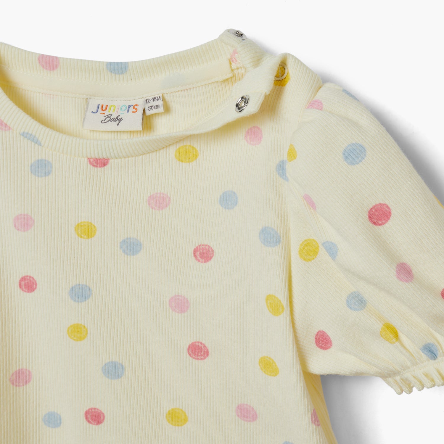 Juniors Bunny Applique Dungaree and Polka Dot Print T-shirt Set