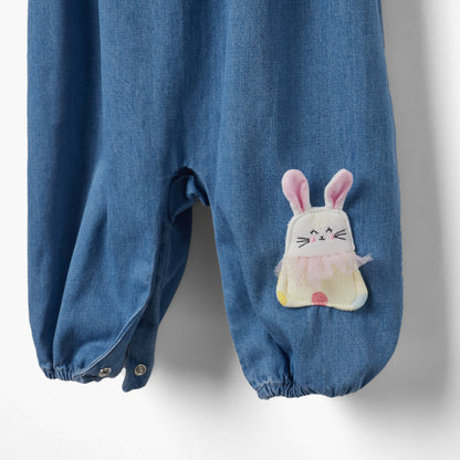 Juniors Bunny Applique Dungaree and Polka Dot Print T-shirt Set