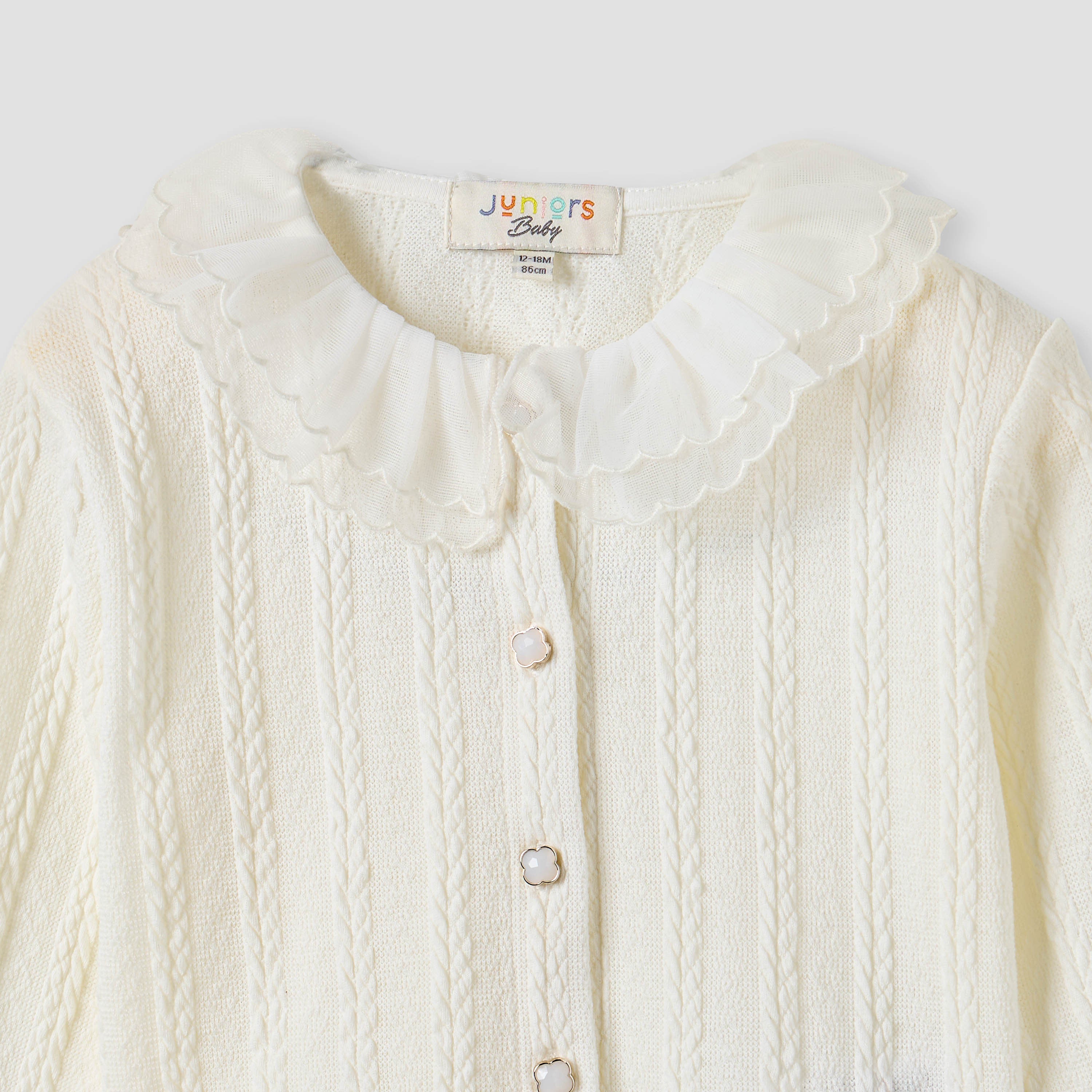 Juniors Textured Button Through Top and Pants Set