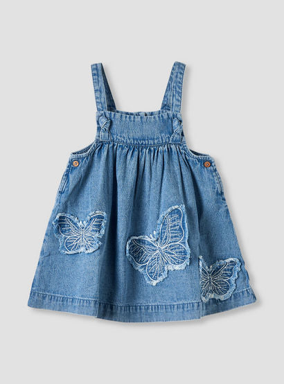 Juniors Girls T-shirt and Pinafore Set with Butterfly Applique - Cotton - Long Sleeves - Turtleneck-baby-girls-clothing-setsandcoords-image-4