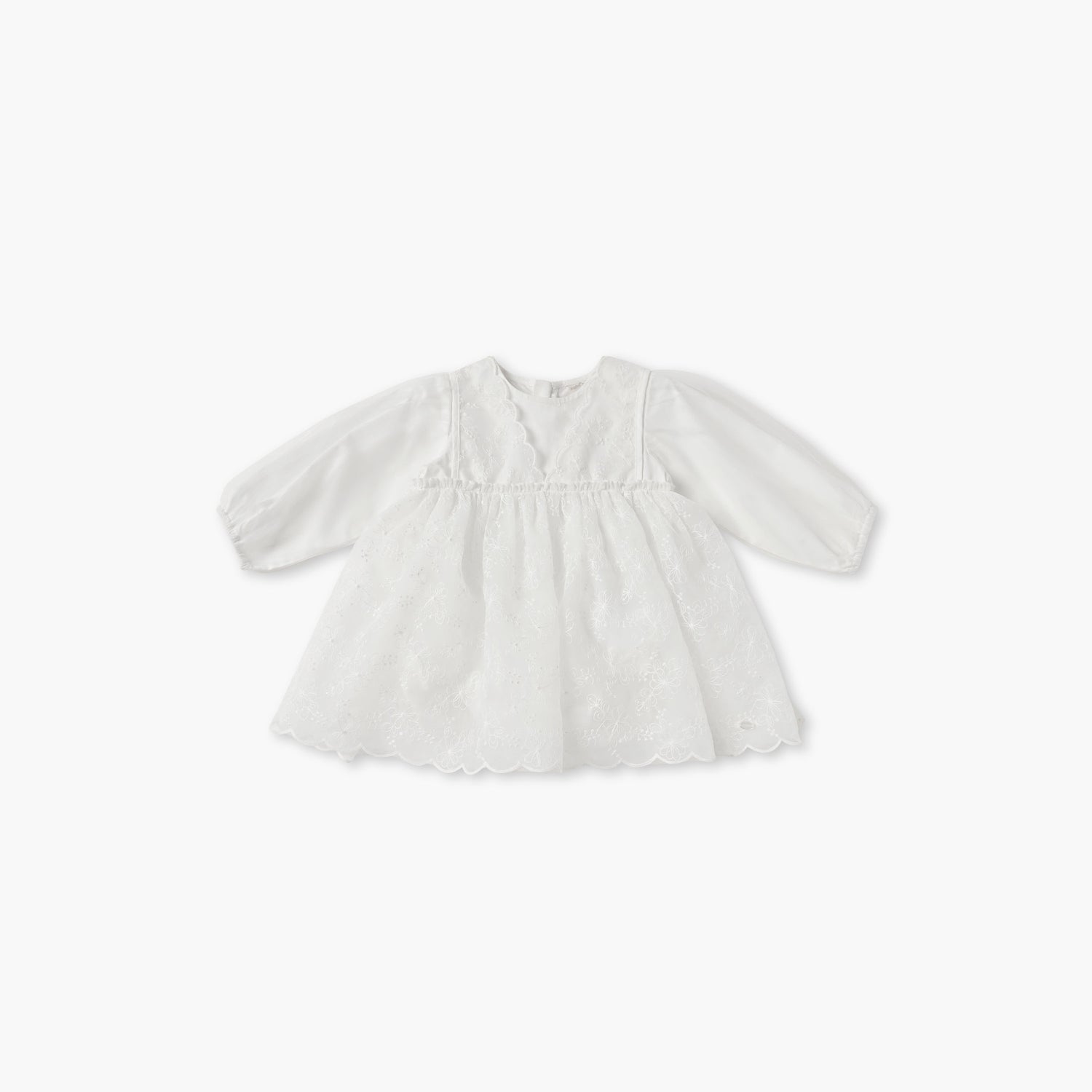 Giggles Floral Embroidered Dress with Headband