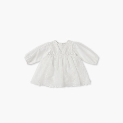 Giggles Floral Embroidered Dress with Headband