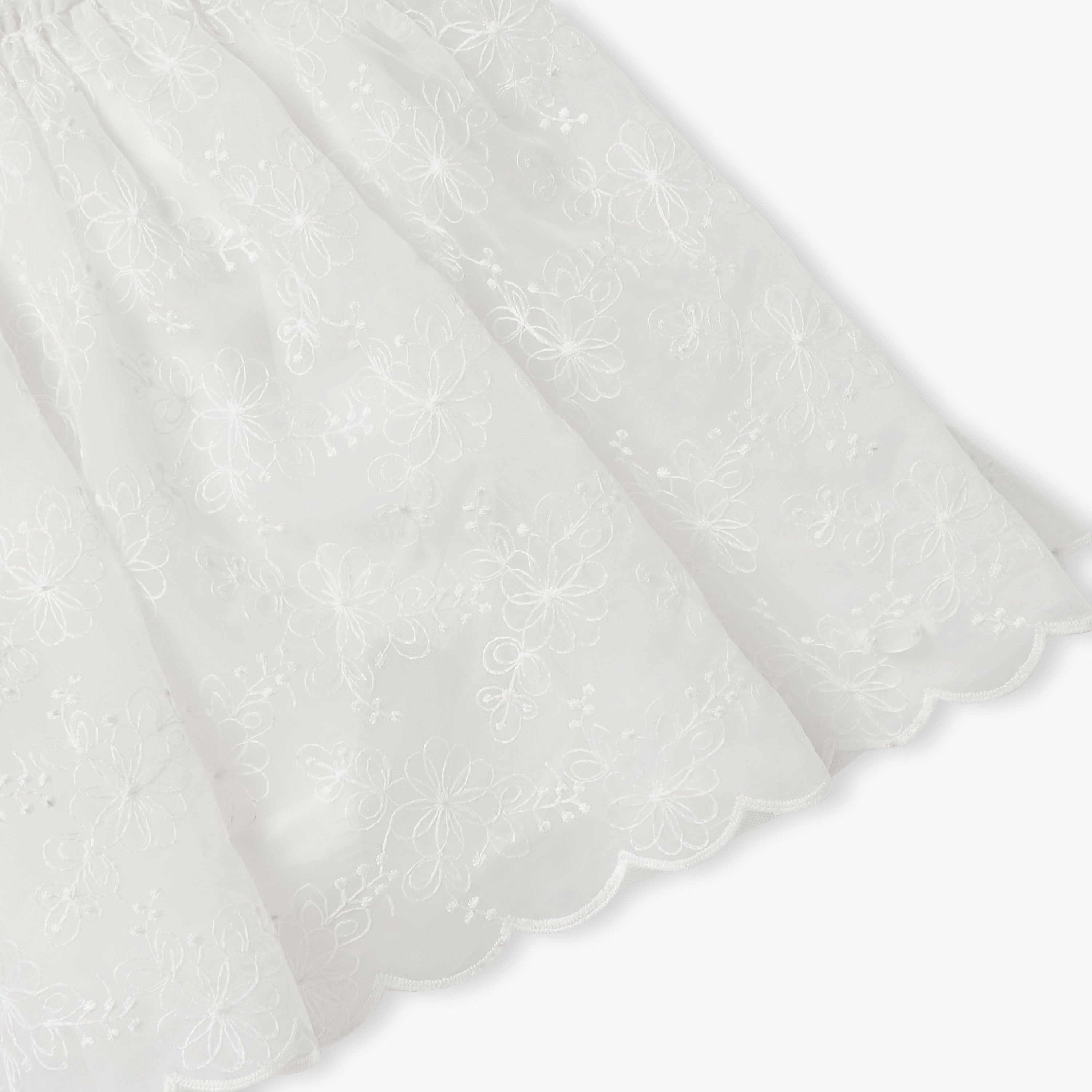 Giggles Floral Embroidered Dress with Headband
