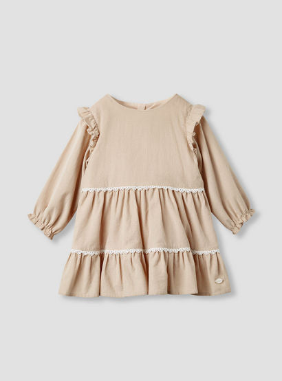 Giggles Embroidered Tiered Dress with Sweater and Stockings-baby-girls-clothing-winterwear-dresses-image-3