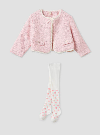 Giggles Textured Cardigan and Tights Set-baby-girls-clothing-setsandcoords-image-1