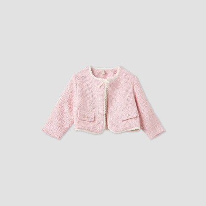 Giggles Textured Cardigan and Tights Set
