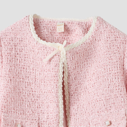 Giggles Textured Cardigan and Tights Set